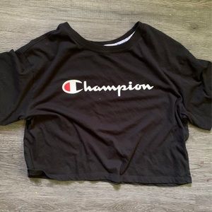 Champion loose fitting crop top but it’s not to cropped